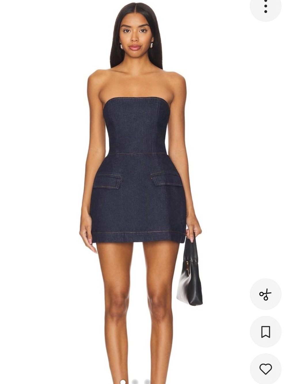 Amanda Uprichard Dark Navy Strapless Denim Mini Dress